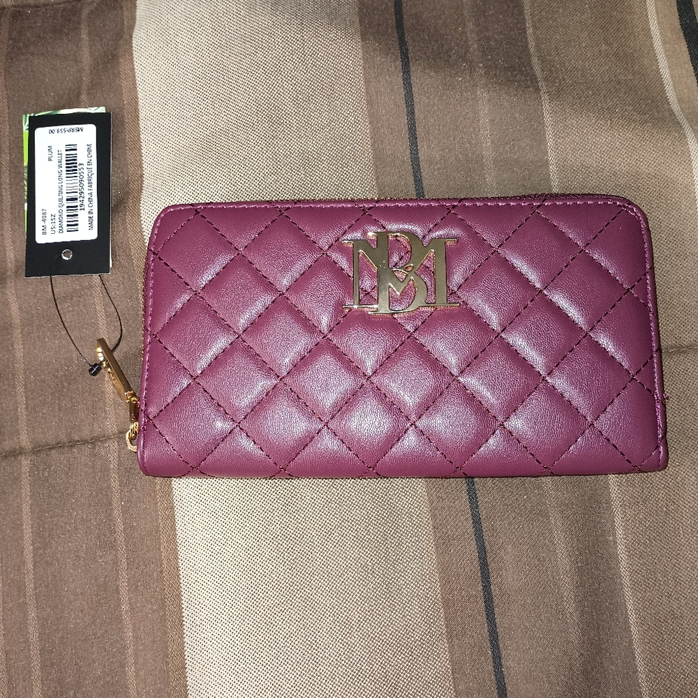Badgley‎ Mischka Quilted Plum Wallet